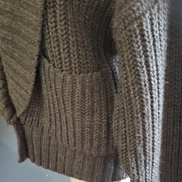 Anthropologie Gray Cardigan with Shawl Collar and Ribbed Knit Size XS - Picture 9 of 10